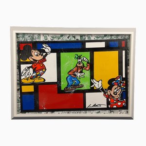 Luca Angelini, Something's Wrong, 2000er, Acrylcollage auf Leinwand, Gerahmt