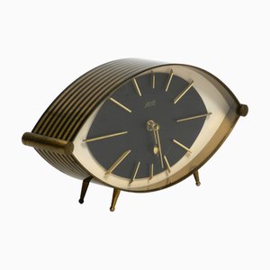 Orologio da tavolo grande Mid-Century moderno in ottone di Atlanta Electric, anni '50