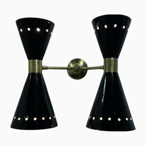Diablo Wandlampe aus Messing, Italien, 1950er