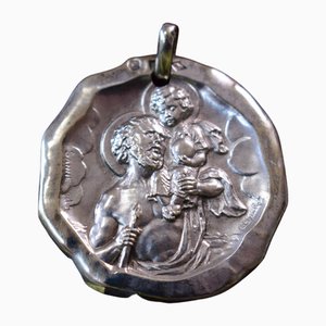 Lámpara colgante San Cristóbal de plata de C.Charl, años 30