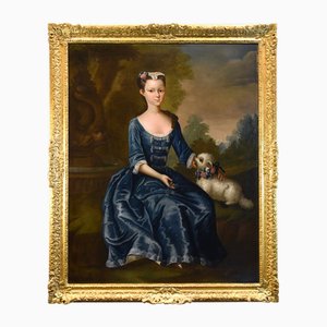 Nach George Knapton, Portrait of Lady, 1750, Öl auf Leinwand, gerahmt