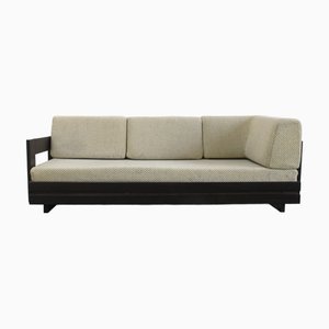 Sofa in Dark Iroko Wood Camargue Range from Regain, France, 1960s
