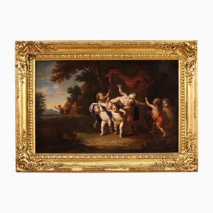 Flemish Artist, Bacchanal, 1720, Oil on Canvas, Framed