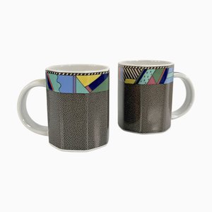 Scenario Metropol Mugs by Barbara Brenner for Rosenthal, 1990s, Set of 2