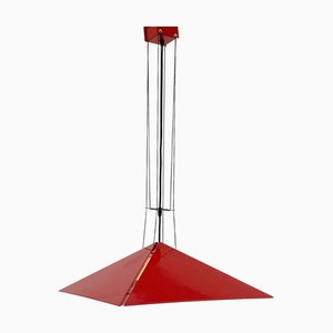 Red Adjustable Pendant Lamp from Bieffeplast, 1980s