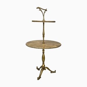 Mid-Century Modern Italian Coffe Table in Brass Wood with Marble Effect, 1960s