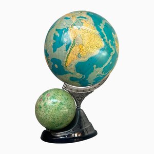 Mid-Century Japanese Earth and Moon Globe from Mahina, 1970s