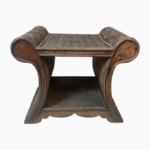 Rattan & Holz Hocker, 1930er