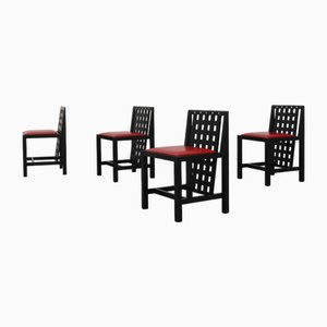 Sedie da pranzo DS3 vintage di Charles Rennie Mackintosh per Atelier International, anni '70, set di 4