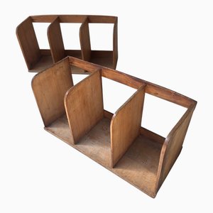 Portalibri in legno, Giappone, anni '40, set di 2