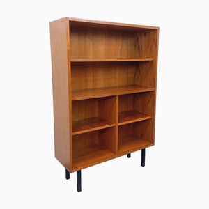 Modernes skandinavisches Bücherregal aus Teak und schwarzem Metall, 1960er