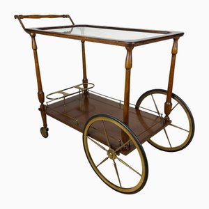 Carrello bar Mid-Century moderno in legno, Italia, anni '70