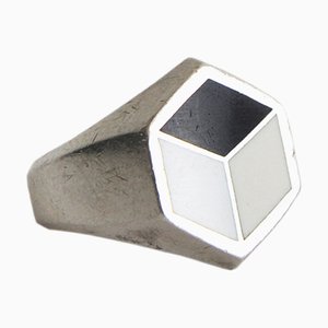 Anello in argento sterling con smalto di Georg Jensen, Danimarca, 2014