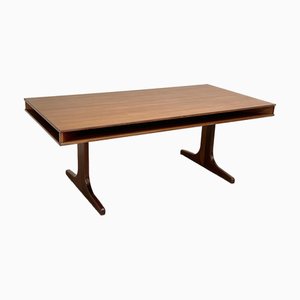 Mid-Century Teak Desk or Dining Table with Storage Space, 1960s