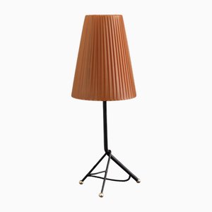 Französische Dreibeinige Tischlampe in Schwarz & Rot, 1950er