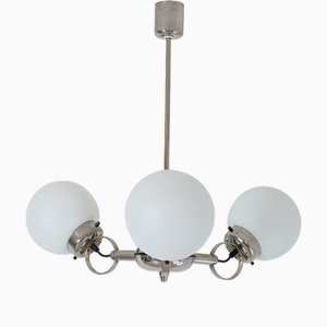Bauhaus Chrome and Glass Pendant