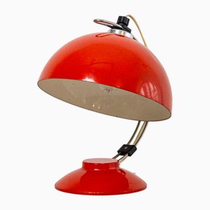 Mid-Century Red Metal Table Lamp