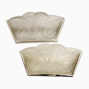 French Art Deco Wall Lights by David Guéron for Degue, 1930s, Set of 2