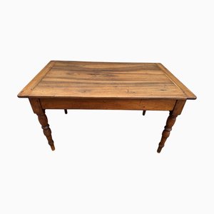 Walnut Farmhouse Table with Drawers