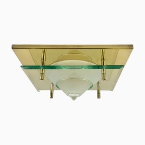 Postmodern Brass Ceiling Lamp from Hustadt Leuchten, 1970s