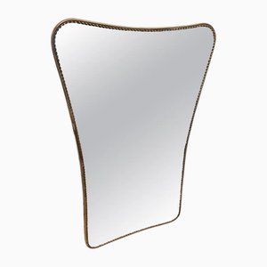 Mid-Century Modern Italian Biscuit Shaped Wall Mirror, 1950s