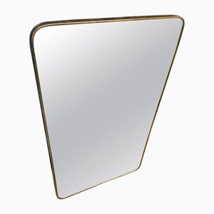 Espejo de pared italiano Mid-Century moderno de latón, años 50