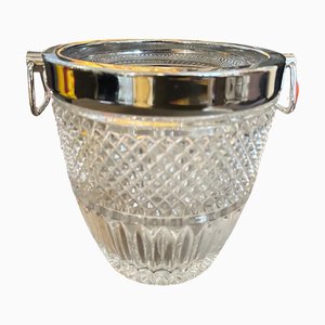 Vinoteca francesa moderna de cristal y plata, años 80