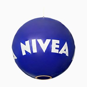 Lámpara de techo vintage redonda en azul de Nivea, años 70