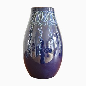 Art Nouveau Vase by Alfred Kusche for Karlsruher Majolika, 1890s