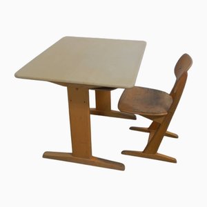Banc d'École avec Chaise, 1960, Set de 2