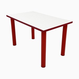 Red Desk with Quaderna Pattern, 1980s