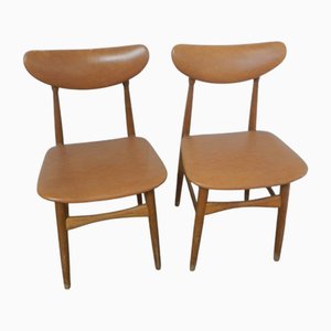 Set Stühle aus Buche & Kunstleder, 1950