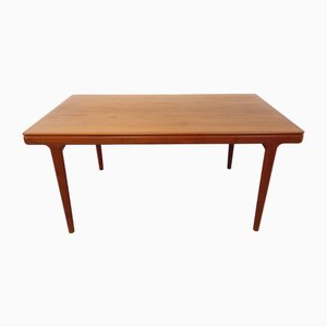 Table de Salle à Manger Scandinave Vintage en Teck avec Rallonges Intégrées par Johannes Andersen pour Samcom, 1960s