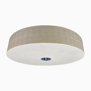Grand Plafonnier Cocon Rond Mid-Century Moderne Blanc de Goldkant Leuchten, 1960s