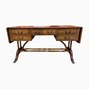 English Mahogany Double-Sided Desk, 1900s