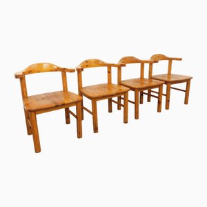 Pine Armchairs in the style of Rainer Daumiller, 1970s, Set of 4