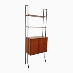 Vintage Italian Modular Shelving Unit in Teak and Metal, 1960s