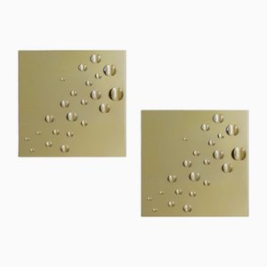 Star Rain C-1627-24 Gold Colored Wall Lamps by E. Jelles for Raak, 1960s, Set of 2