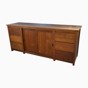 Large Teak Sideboard with 6 Drawers and 2 Sliding Doors, 1960s