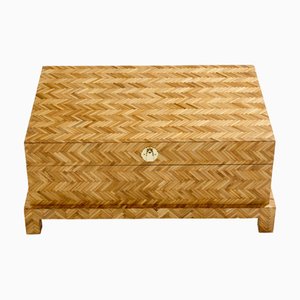 Malle en Marqueterie de Bambou et Laiton de Galerie Maison & Jardin, 1970