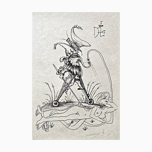 Salvador Dali, Pantagruel or Henry II from Les Songes Drôlatiques de Pantagruel, Original Large Lithograph, 1973