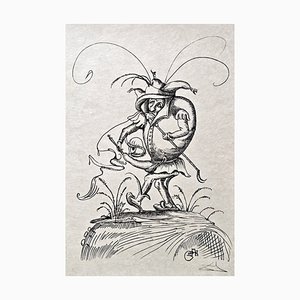 Salvador Dali, Pantagruel or Henry II from Les Songes Drôlatiques de Pantagruel, Original Large Lithograph, 1973