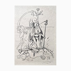 Salvador Dali, Oiseaux Gourmandeur de l'Isle Sonnante from Les Songes Drôlatiques de Pantagruel, Original Large Lithograph, 1973