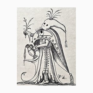 Salvador Dali, Maître Editue de l'Île Sonnante from Les Songes Drôlatiques de Pantagruel, Original Large Lithograph, 1973