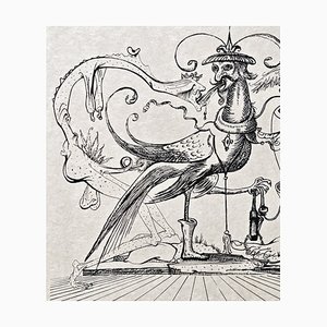 Salvador Dali, La Chevesche du Pape from Les Songes Drôlatiques de Pantagruel, Original Large Lithograph, 1973