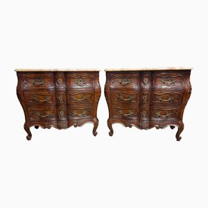 Provenzalische Kommoden aus Nussholz im Louis XV-Stil, 1920er, 2er Set