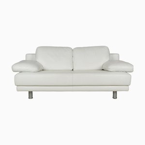 Modell 355 2-Sitzer Sofa in Creme Leder von Rolf Benz