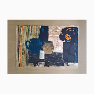 René Genis, Still Life with Blue Jug, Original Lithograph