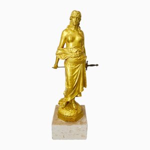Art Nouveau Sculpture Judith in Gilt Bronze by E. Tell, Austria, 1910