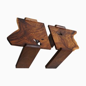 Vintage Natural Coffee Tables in Walnut, Ca 1970/1980